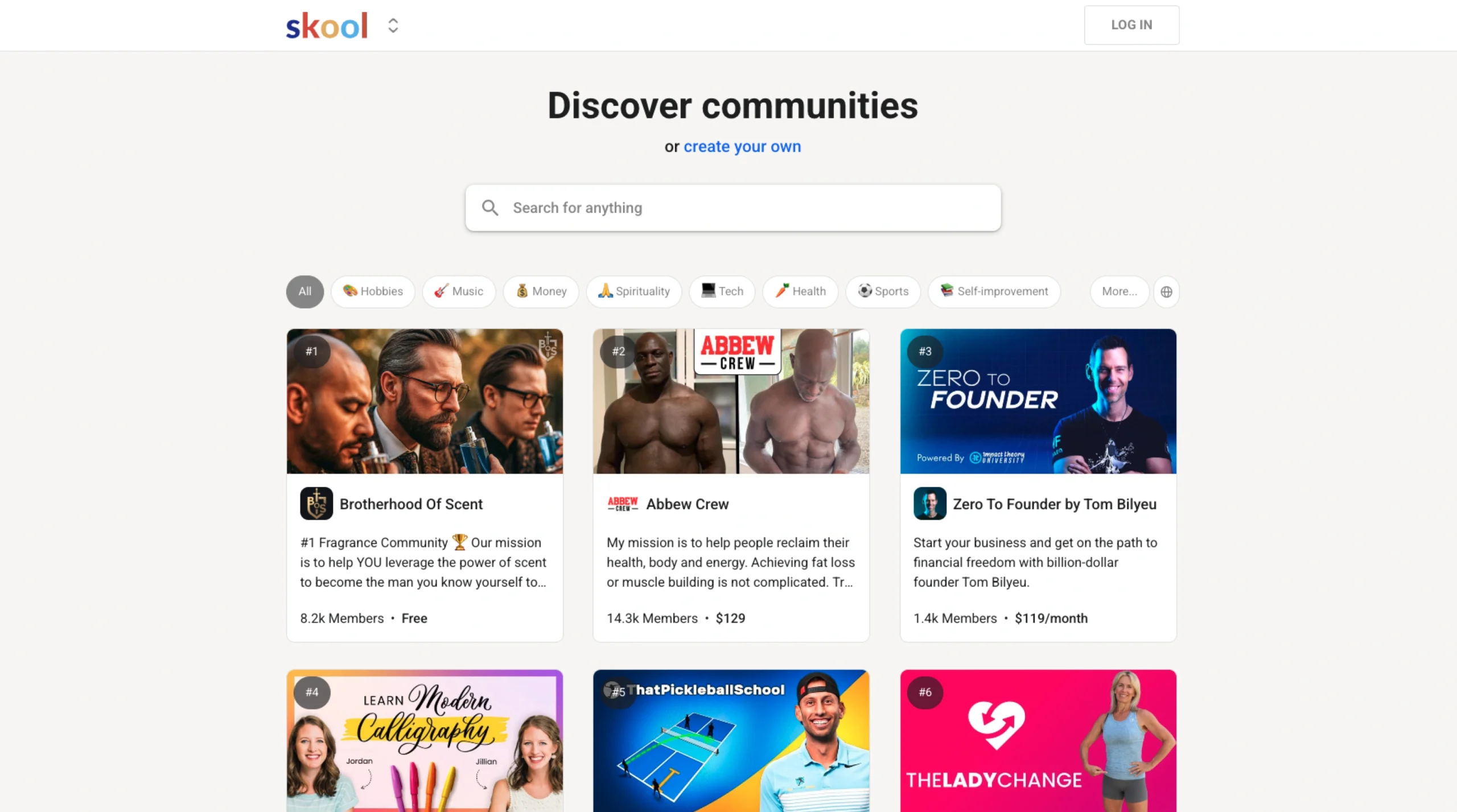 Skool Community Interface