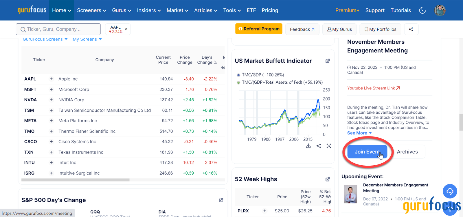 GuruFocus Analysis Interface