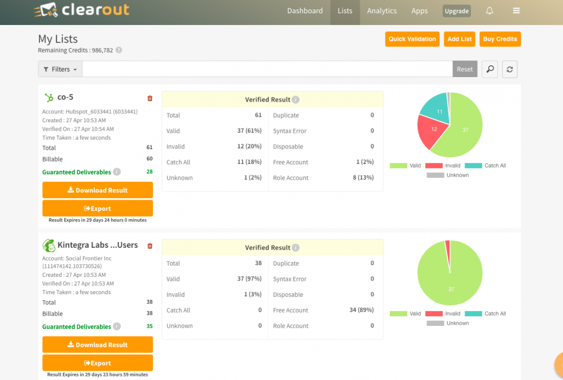 Clearout Dashboard