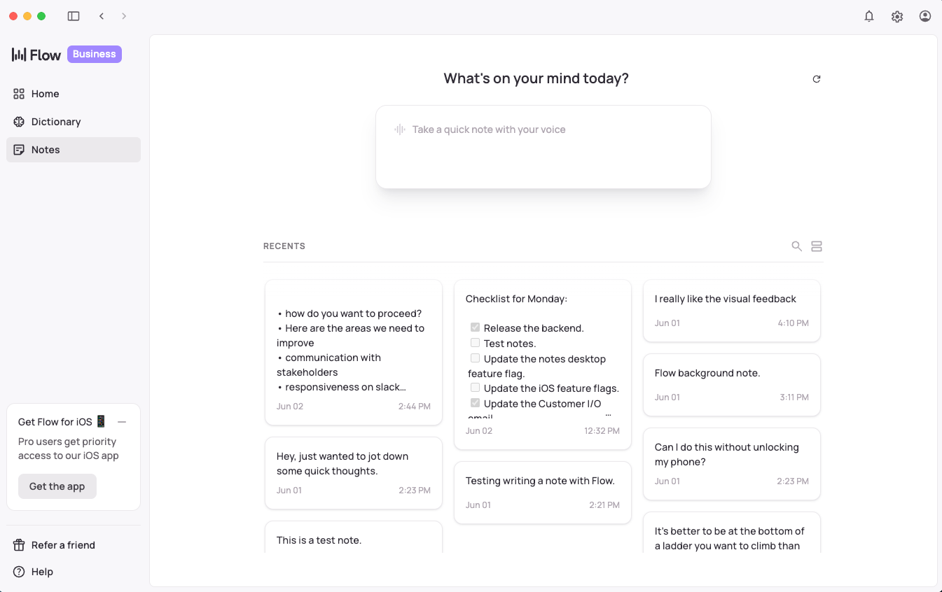 Wispr Flow Interface