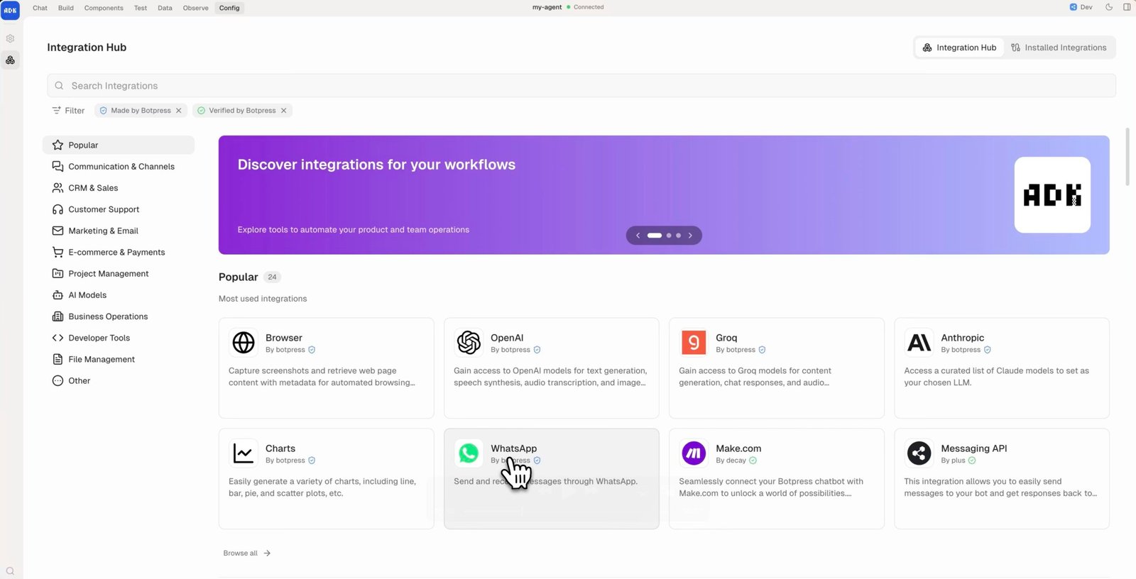 Botpress Integrations