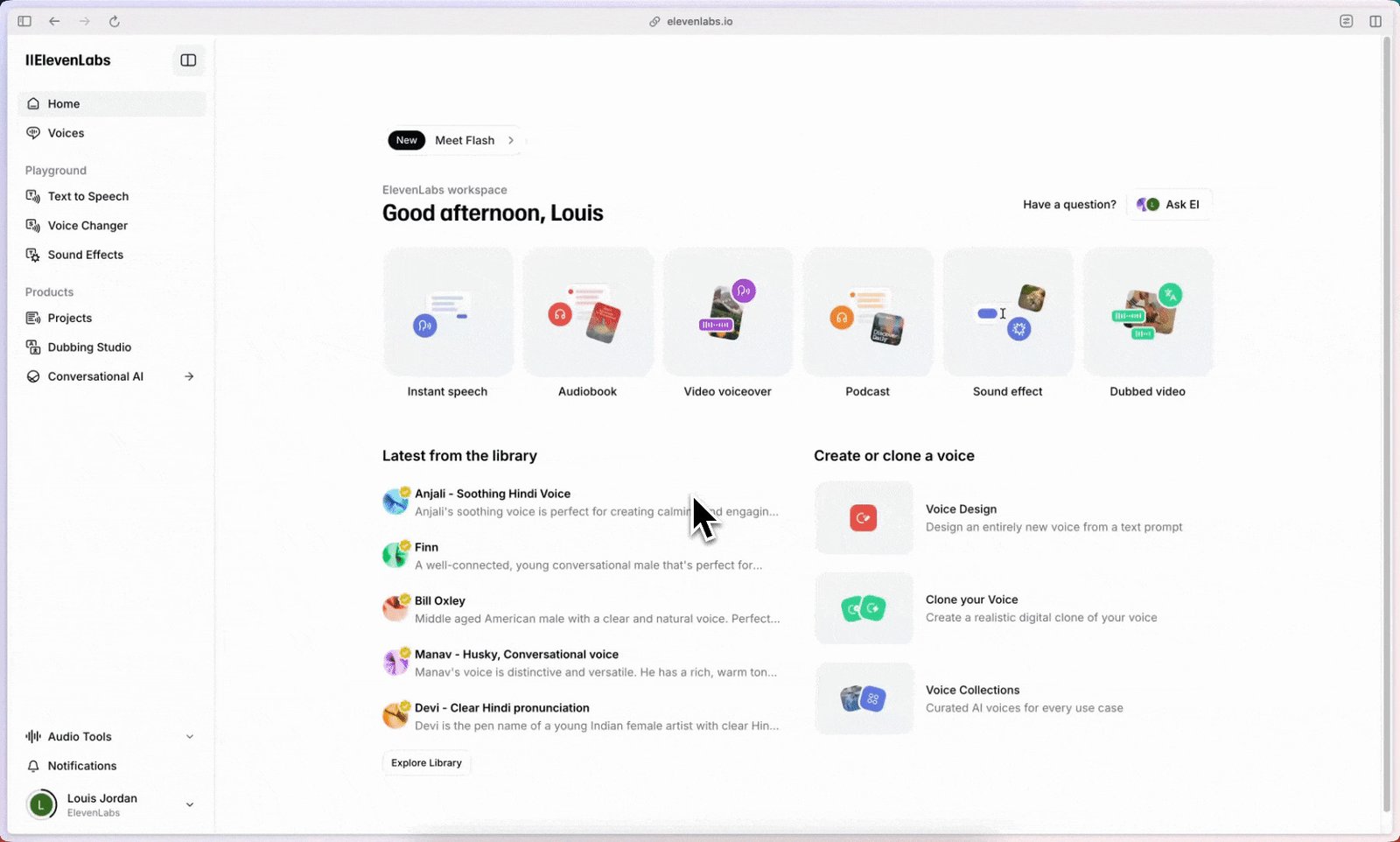 ElevenLabs Dashboard