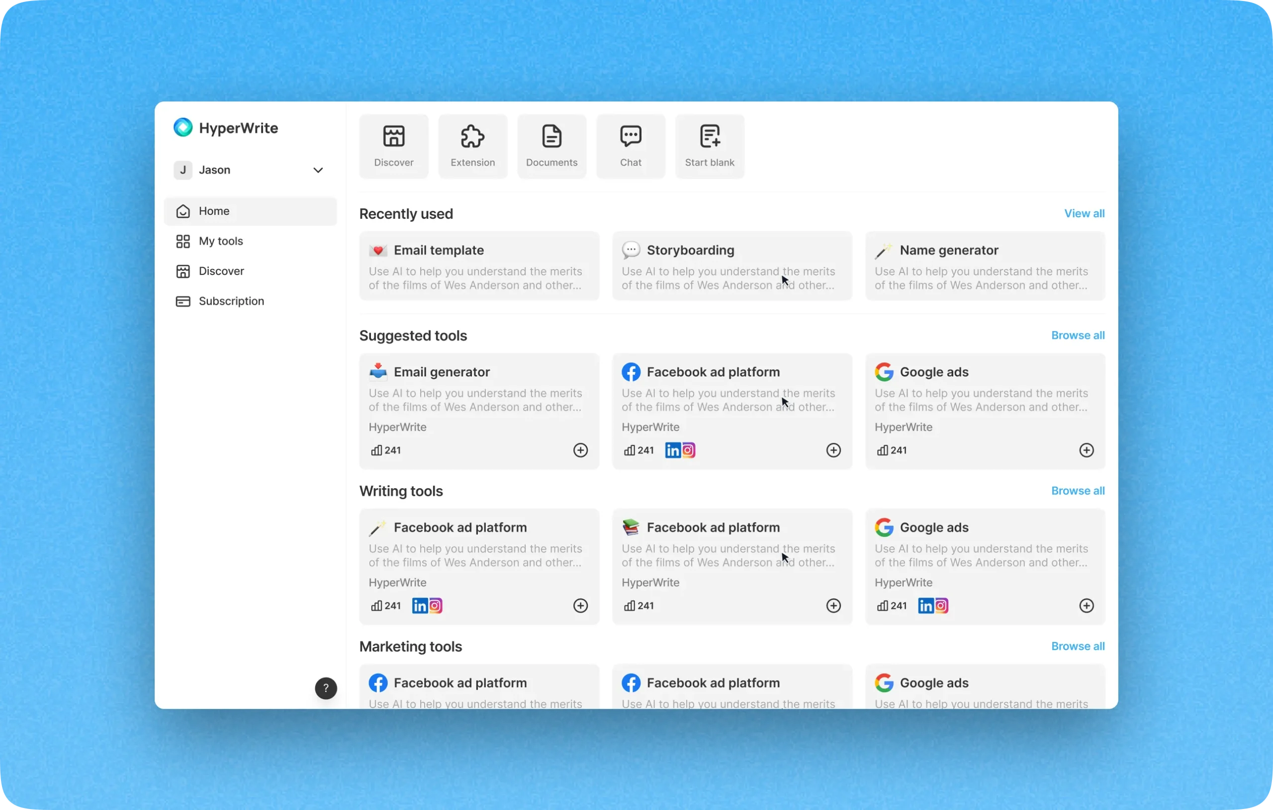 HyperWrite Custom Personas