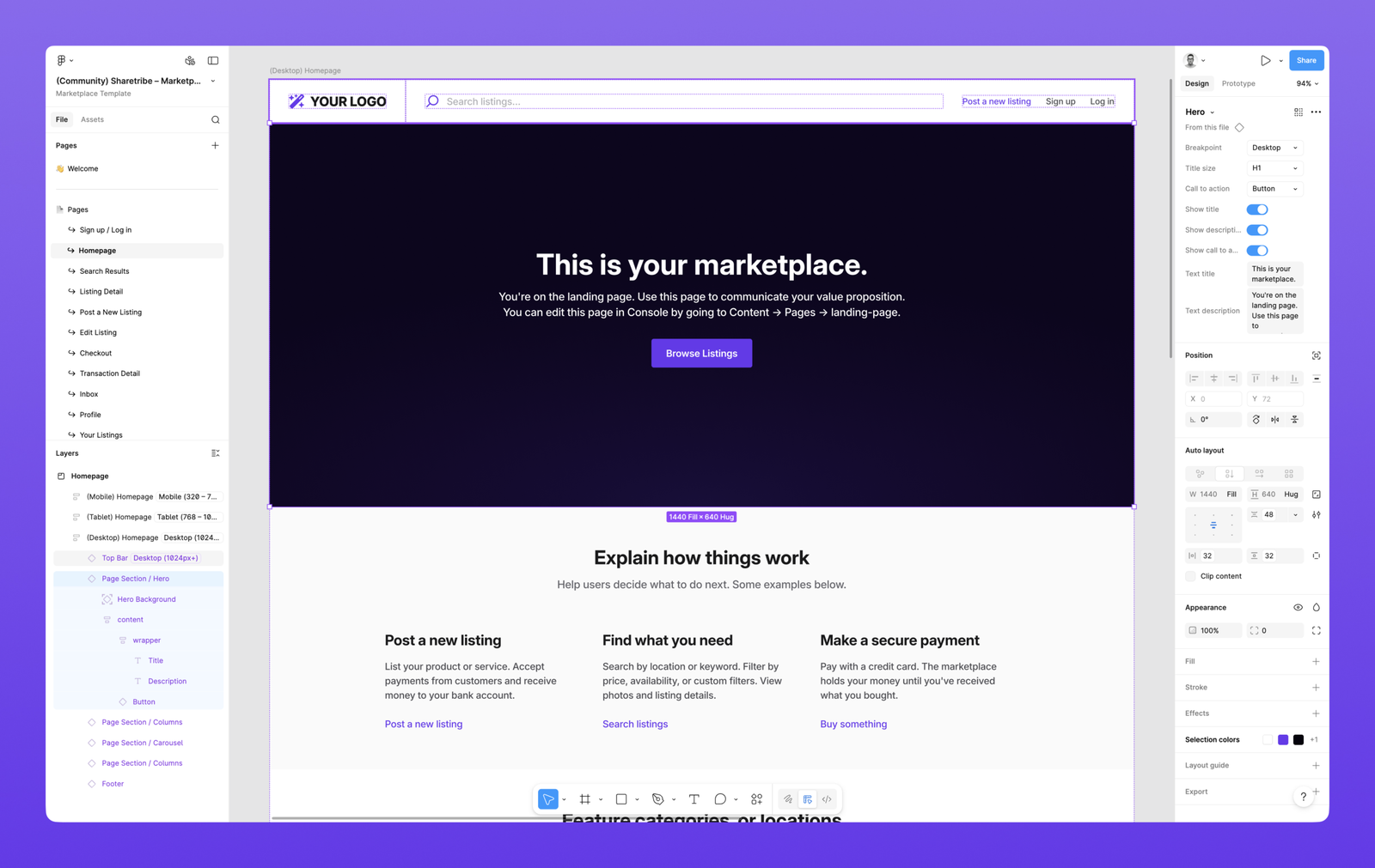 Sharetribe Builder Interface